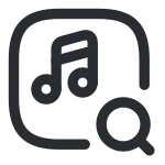 Music Square Search SVG Icon